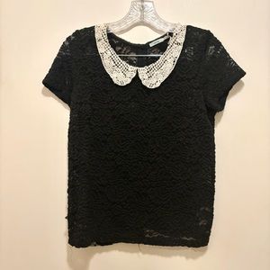 Lace Peter Pan collar kimchi blue top